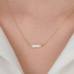 14 Ayar Altın Sade Taşlı İnce Kolye