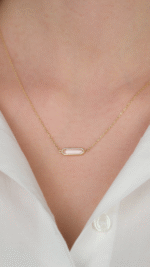 14 Ayar Altın Sade Taşlı İnce Kolye