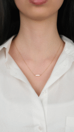 14 Ayar Altın Sade Taşlı İnce Kolye - Görsel 2