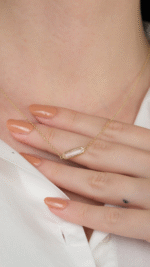 14 Ayar Altın Sade Taşlı İnce Kolye - Görsel 5