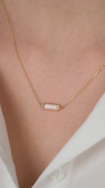 14 Ayar Altın Sade Taşlı İnce Kolye - Görsel 3