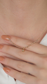 14 Ayar Altın İnce Toplu Kolye - Görsel 4