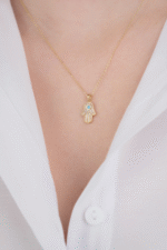 14 Ayar Altın Fatma Ana Eli Kolye 548