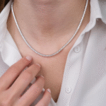 14 Ayar Beyaz Altın 3mm Su Yolu Kolye 645