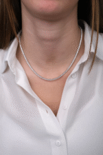 14 Ayar Beyaz Altın 3mm Su Yolu Kolye 645 - Görsel 3