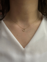 14  Ayar Altın İçi Boş Kalpli Kolye 649 - Görsel 3