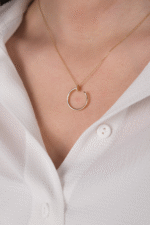 14 Ayar Altın Taşlı Çivi Kolye 60 - Görsel 2