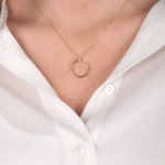 14 Ayar Altın Taşlı Çivi Kolye 60