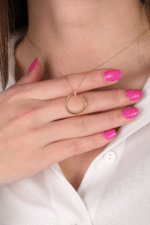 14 Ayar Altın Taşlı Çivi Kolye 60 - Görsel 3