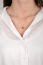 14 Ayar Altın Nazar Boncuklu Çiçek Kolye 11 - Görsel 2