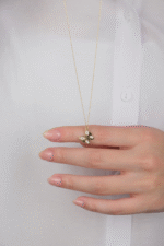 14 Ayar Altın Taşlı Kelebek Kolye 474 - Görsel 4