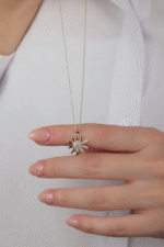 14 Ayar Altın Papatya Kolye 576 - Görsel 4