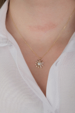 14 Ayar Altın Papatya Kolye 576 - Görsel 2