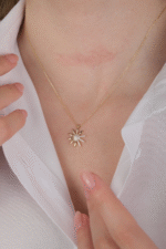 14 Ayar Altın Papatya Kolye 576