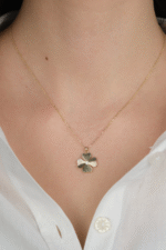 14 Ayar Altın Kalemli Yonca Kolye 816