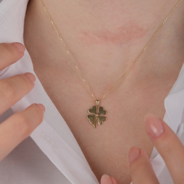 14 Ayar Altın Yonca Kolye 591