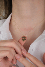 14 Ayar Altın Yonca Kolye 591 - Görsel 2