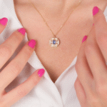 14 Ayar Altın Mavi Taşlı Yılan Göz Kolye 10