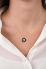 14 Ayar Altın Nazar Boncuklu Kolye 214 - Görsel 2