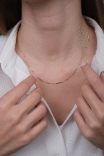 14 Ayar Altın Silindir Sıralı Kolye 329