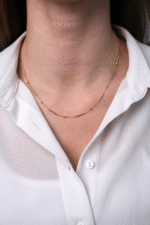 14 Ayar Altın Silindir Sıralı Kolye 329 - Görsel 2