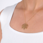 14 Ayar Altın Yaprak Kolye 123