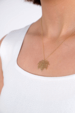 14 Ayar Altın Yaprak Kolye 123