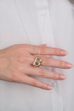 14 Ayar Altın Balon Harf Kolye 582 - Görsel 3