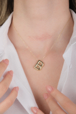 14 Ayar Altın Balon Harf Kolye 582 - Görsel 2