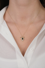 14 Ayar Altın Yeşil Taşlı Kolye 301 - Görsel 2