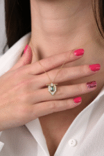 14 Ayar Altın Yeşil Taşlı Kolye 301 - Görsel 3