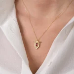 14 Ayar Altın Pembe Taşlı Kolye 64