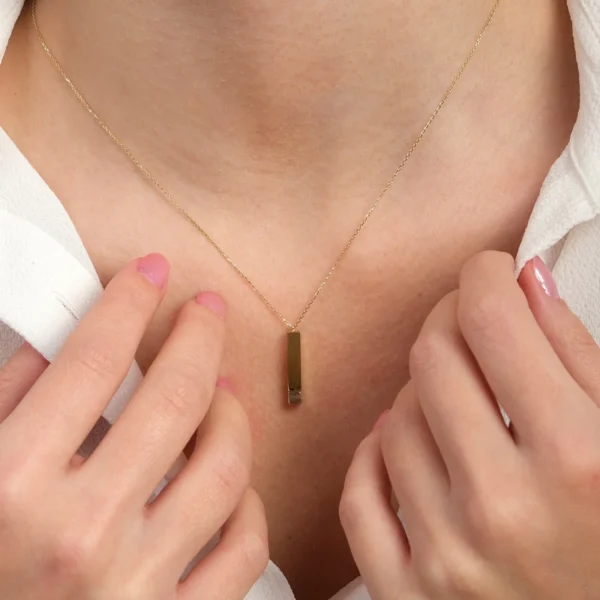 14 Ayar Altın Prizma Kolye 224