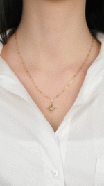 14 Ayar Altın Kutup Yıldızlı Kolye - Görsel 4