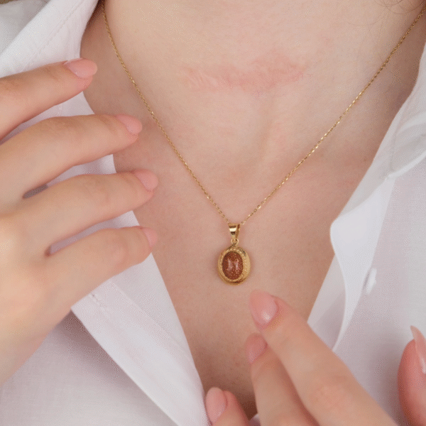 14 Ayar Altın Kumtaşı Kolye 486