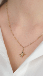 14 Ayar Altın Kutup Yıldızlı Kolye - Görsel 3