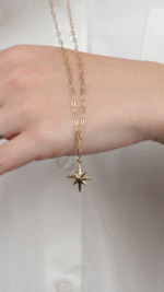 14 Ayar Altın Kutup Yıldızlı Kolye - Görsel 5