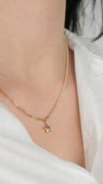 14 Ayar Altın Ataç Zincirli Yıldız Kolye - Görsel 2