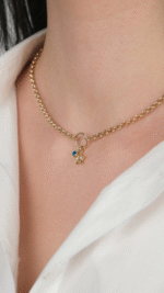 14 Ayar Altın Nazar Boncuklu Yıldızlı Zincir Kolye