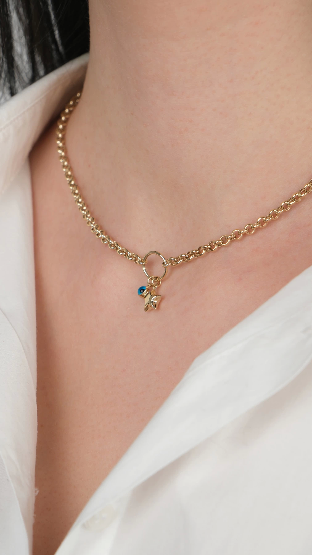 14-k-altin-kolye-643-gram-43767863-sw1012sh1800.png 14 Ayar Altın Nazar Boncuklu Yıldızlı Zincir Kolye - Görsel 1