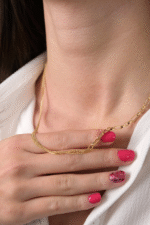 14 Ayar Altın İkili Zincir Kolye 309 - Görsel 3