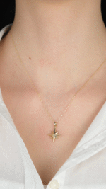 14 Ayar Altın Kutup Yıldızı Kolye Ucu 473 - Görsel 3