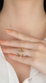 14 Ayar Altın İçi Boş Kalpli Kolye Ucu 478 - Görsel 5