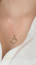 14 Ayar Altın İçi Boş Kalpli Kolye Ucu 478 - Görsel 4