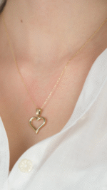 14 Ayar Altın İçi Boş Kalpli Kolye Ucu 478 - Görsel 3