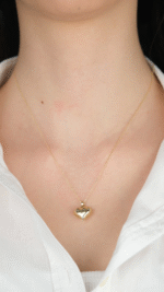 14 Ayar Altın Bombeli Sivri Uçlu Kolye Ucu 484 - Görsel 3