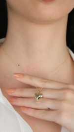 14 Ayar Altın Bombeli Sivri Uçlu Kolye Ucu 463 - Görsel 3