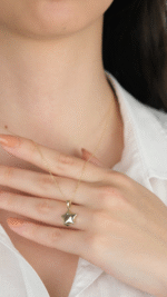 14 Ayar Altın Bombeli Yıldız Kolye Ucu 497 - Görsel 4