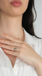 14 Ayar Altın Bombeli Yıldız Taşlı Kolye Ucu 498 - Görsel 3