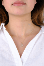 14 Ayar Altın Taşlı Kar Tanesi Kolye Ucu 393 - Görsel 5